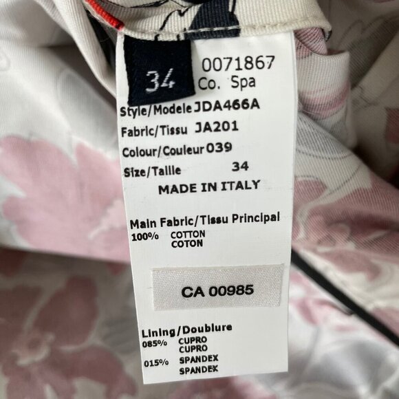 Jil Sander NAVY Designer Fit & Flare Pleated Floral Shirt Dress Ecru Red Sz 34 - Picture 12 of 15